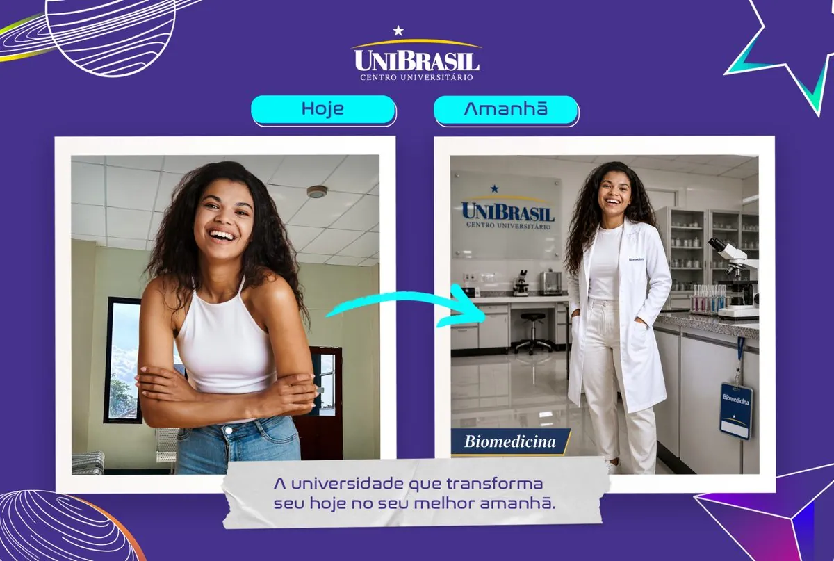 UniBrasil: arte criada com IA pela Fotopop